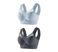 Sports Bras for Women 2PCS No Underwire Seamless Bralettes V Lace Wireless Bra Soft Support Everyday Bras Workout Stretchy Liftup Bra Comfy Yoga Bras