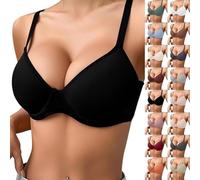 Sports Bras for Women Full Coverage Ribbed Seamless Bralettes Soft Breathable Lingerie Ladies Black White Pink Bra Stretch Everyday Underwear Plus Size Comfort Non Wired XS S M L 70B 70C 75B 75C 80B