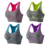 Sports Bras for Women Pack Multipack Padded Medium Support Bra for Workout Gym Yoga Woman Sports Bar (Silver, L)