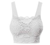 Sports Bras for Women Supportive Embroidery Lace Sports Bra Running Floral Print Comfortable High Support Solid Training Sexy High Impact Sports Bra for Big Busted Women Compression White
