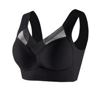 Sports Bras for Women Workout Thin Laceless Comfortable Breathability Underwear Large Size Buckle Female Bra V Neck Vest Bralette Wireless Womens (Black, XXXXXXXXL) Full Coverage Body