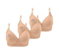 Sports Bras,Jelly Bra Uk,Women's Comfortable Floral Print Support Bra With Triple Hook Closure For Daily Wear And Relaxation Soft Breathable Fabric (Khaki, 44)