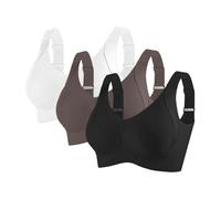 Sports Bras Women 3Pc Non Wired Bras for Women Seamless Push Up Gather Bra Strong Hold Seamless Comfortable Comfort Full Cup Padded Bra Adjustable for Non Wired Pack