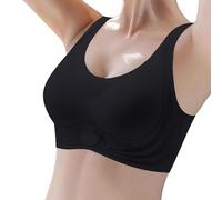 Sports Bras Women High Impact Large Breasts Super Comfort Minimizer Bras for Large Busts Wide Straps Non Wired Bras for Women Plus Size Breathable Everyday Bras Firm Support Seamless Bras Black