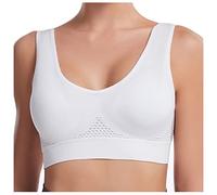 Sports Bras Women High Impact,Non Wired Bras for Bigger Bust Seamless Mesh Everyday Bra Ultra-Thin Lifting Bralettes Wireless Adjustable Comfort Underwear Padded Bras Ladie Plus Size White