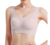 Sports Bras Women High Impact Soft Comfortable Cotton Wireless No Padding Bras Trendy Sexy Adjustable Spaghetti Everday Bra Tops Pink,XXL