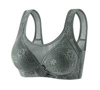 Sports Bras Women high Impact Womens Wireless Bralette Light Support Sports Bra Thin Comfortable Breathable Vest with V Neck Adjustable Buckle Large Size Non-Padded Green 42