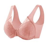 Sports Bras Women High Support Running Front Fastening Bra for The Elderly Floral Lace Full Coverage High Impact Sports Bras Large Breasts Wire Free Bra Underwear Womens Plus Size