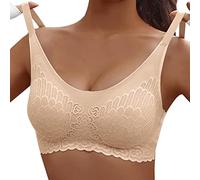 Sports Bras Women Lace Seamless Pull on Padded Bralette Wireless Full Cup HIgh Impact Brassiere Solid Color Comfort Underwear Smooth Soft Corset Tops Sleep Running Everyday Bra