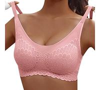 Sports Bras Women Lace Seamless Pull on Padded Bralette Wireless Full Cup HIgh Impact Brassiere Solid Color Comfort Underwear Smooth Soft Corset Tops Sleep Running Everyday Bra
