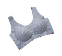 Sports Bras Women Lace Seamless Pull on Padded Bralette Wireless Full Cup HIgh Impact Brassiere Solid Color Comfort Underwear Smooth Soft Corset Tops Sleep Running Everyday Bra
