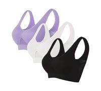 Sports Bras Women Plus Size Non Wired Multipack Push up Minimiser Bras Full Coverage Soft Bra Seamless Bralettes Ladies Padded Yoga Bra with Removable Pads