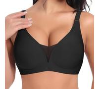Sports Bras Women Plus Size, Wireless Bras for Women Uk Large Bust, Seamless V Neck Soft Bra Everyday Tshirt Bra Push Up Wireless Bralettes for Comfort Everyday Bra
