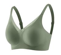 Sports Bras Women, Seamless Yoga Sleep Bras for Women Lightweight Plunge T Shirt Padded Cotton Bralettes Ladies Wireless Push Up Bra Shapewear Underwear Everyday Wear Green