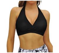 Sports Bras Women Sexy Halter Neck Backless Bra Elegant Yoga Bra Comfort Padded Solid Color Seamless Bralettes Mid Impact Support Fitness Running Gym Crop Tank Tops Comfort