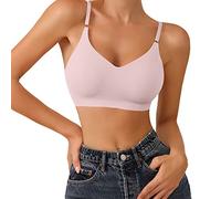 Sports Bras Women Sports Underwear Bras Nonwire Spaghetti Adjustable Strap Backless Beauty Bras for Women No Trace Ice-Silk Athletic Bras Sleep Yoga Bralette Ultra-Thin Ice Silk Seamless Bra Pink