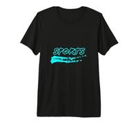 Sports Bright Aqua Text with Splash Premium T-Shirt