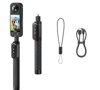 Sports Camera Bluetooth Remote Control Selfie Stick for Insta360 & Hero Series Android & iOS Smartphones Waterproof up to 10M 96h Long Battery Life Multi-Interface Suppor (1/4 Model)