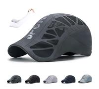Sports Cap, Stead Essentials Ultra-Breathable Performance Mesh Cap, Lightweight, Quick-Dry, Adjustable Fit (Dark Gray)