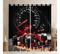 Sports Car Curtains Formula Race Car Window Curtains for Bedroom Living Room for Kids Boys Girls Extreme Sports Window Drapes Cool Speed Red Window Treatments W66*L72