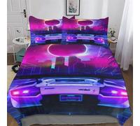 Sports Car Duvet Cover Set with Pillowcase Soft Microfiber Bedding Set Comforter Cover for Adults Kids 2PCs Quilt Covers Single(135x200cm)