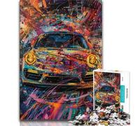 Sports Car Graffiti Adult Jigsaw Puzzles 1000,Educational Game Challenge Toy Wall Decoration Unique Birthday And Xmas Gifts (38x26cm)