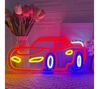 Sports Car Neon Sign, Red Blue Yellow Racing Car LED Neon Light for Wall Art Decor, USB Dimmable Neon Sign for Man Cave Garage Game Room Bar Car Enthusiast Boys Bedroom Gift