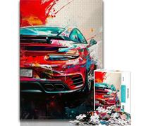 Sports Car Oil Painting Jigsaw Puzzles for Adults 1000 Piece,Challenging Game Gifts for Is Ideal As A Gift for The Whole Family (38x26cm)