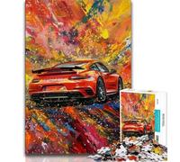 Sports Car Oil Painting Puzzles for Adults Teens 1000pc Puzzle,Family Game Stress Reliever Difficult Challenge Great Gifts And Toys 50x75cm