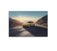 Sports Car Poster for SU7 Ultra - Mountain Road Driving Sunset Landscape Poster Decorative Painting Canvas Wall Posters And Art Picture Print Modern Family Bedroom Decor Posters 24x36inch(60x90cm)