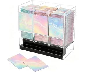 Sports Card Pack Holder - Triple Slot Acrylic Display Container, Transparent Deck Organizer Case, Durable Collector Storage Rack | Gaming Booster Pack Management Solution For Office Room Cabinet Setup