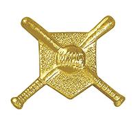 Sports Chenille Lapel Pins: 44 Varieties - Bright Gold - Unisex - Clutch Back, 1 Pack, Zinc, sphalerite