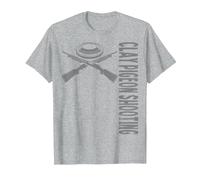Sports Clay Pigeon Shooting T-Shirt, Men, Heather Grey, Large