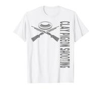 Sports Clay Pigeon Shooting T-Shirt, Men, White, Medium