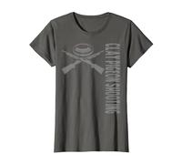 Sports Clay Pigeon Shooting T-Shirt, Women, Asphalt Grey, Large