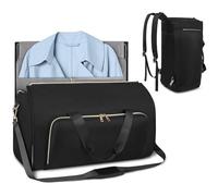 Sports Clothes Bag - Large Suit Bag 2 in 1 Travel Bag Large Capacity | Convertible Garment Bag Hand Bag Hanging Suitcase Convertible Luggage Bag for Men and Women, Black, Se référer au descriptif