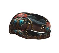 Sports Colorful Beetle Print Sweatband Headbands for Men & Women – Breathable, Stretchy Gym Exercise Running Headband