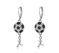 Sports Dangle Earrings for Women - Rhinestone-Encrusted Ball & Athlete Charms, Football/Basketball/Volleyball/Soccer/Baseball Jewelry, M, Acrylic, No Gemstone