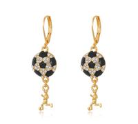Sports Dangle Earrings for Women - Rhinestone-Encrusted Ball & Athlete Charms, Football/Basketball/Volleyball/Soccer/Baseball Jewelry, M, Acrylic, No Gemstone