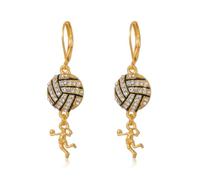 Sports Dangle Earrings for Women - Rhinestone-Encrusted Ball & Athlete Charms, Football/Basketball/Volleyball/Soccer/Baseball Jewelry, M, Acrylic, No Gemstone