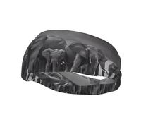 Sports Decorative Sweatband AEKGOHP African Elephant Printed - Stretchable, Breathable, Soft, and Sweat Wicking Headband for Men and Women