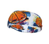 Sports Decorative Sweatband AEKGOHP Basketball Colorful Sketch Enjoyment Printed - Stretchable, Breathable, Soft, and Sweat Wicking Headband for Men and Women