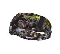 Sports Decorative Sweatband AEKGOHP Bear Printed - Stretchable, Breathable, Soft, and Sweat Wicking Headband for Men and Women