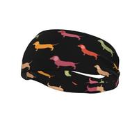 Sports Decorative Sweatband AEKGOHP Cute Dachshound Dogs Printed - Stretchable, Breathable, Soft, and Sweat Wicking Headband for Men and Women