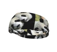 Sports Decorative Sweatband AEKGOHP cute pandas Printed - Stretchable, Breathable, Soft, and Sweat Wicking Headband for Men and Women
