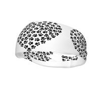 Sports Decorative Sweatband AEKGOHP Dog Paw Print Love Heart Printed - Stretchable, Breathable, Soft, and Sweat Wicking Headband for Men and Women