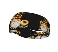 Sports Decorative Sweatband AEKGOHP Gnome Bee Yellow Floral Printed - Stretchable, Breathable, Soft, and Sweat Wicking Headband for Men and Women
