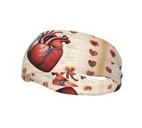Sports Decorative Sweatband AEKGOHP Human Anatomy Heart Chart Printed - Stretchable, Breathable, Soft, and Sweat Wicking Headband for Men and Women