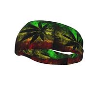 Sports Decorative Sweatband AEKGOHP Jamaica Flag Leaves Printed - Stretchable, Breathable, Soft, and Sweat Wicking Headband for Men and Women