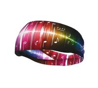 Sports Decorative Sweatband AEKGOHP Jumping Musical Notes Printed - Stretchable, Breathable, Soft, and Sweat Wicking Headband for Men and Women